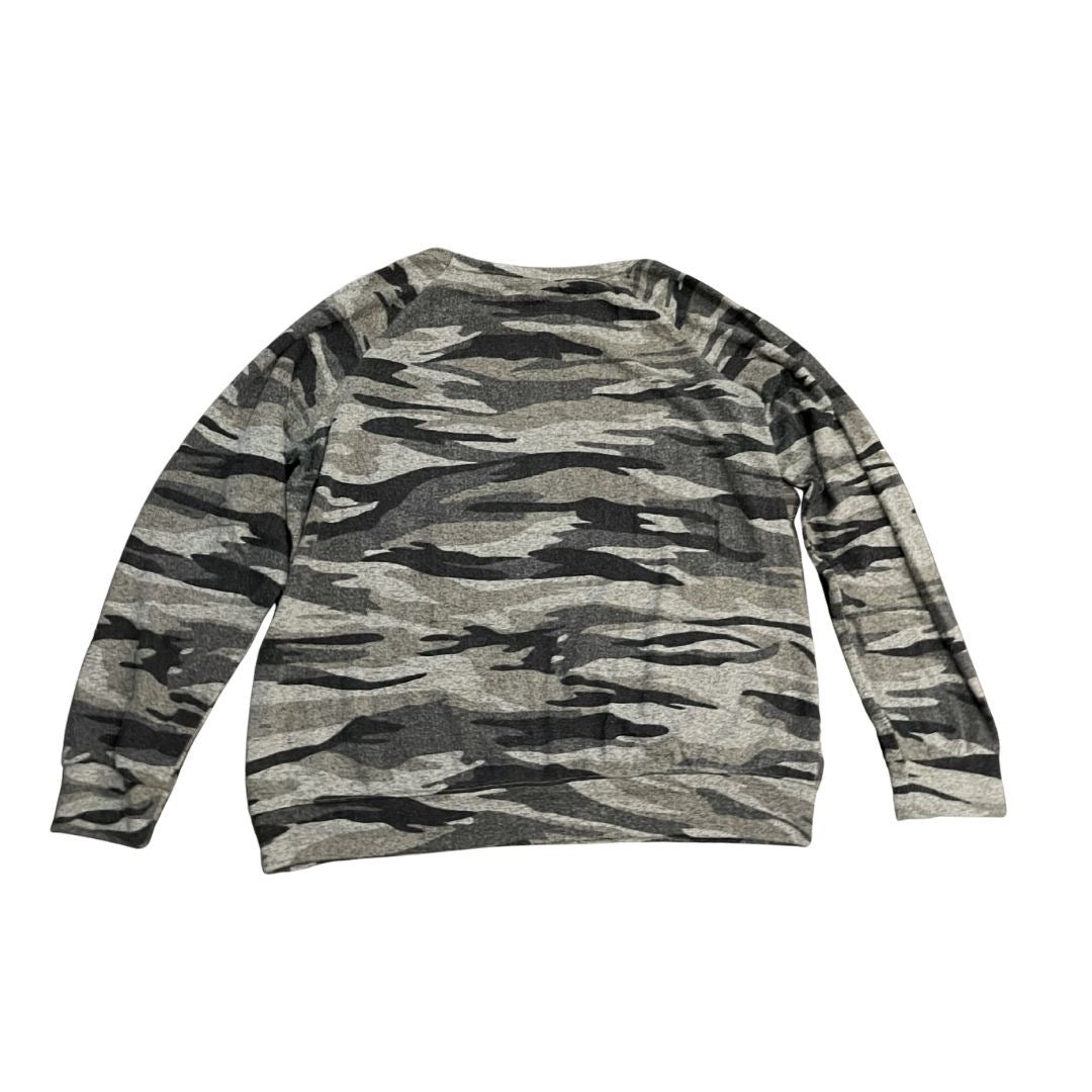 Buffalo David Bitton Gray Camouflage Crewneck Sweater Size XL Casual Streetwear