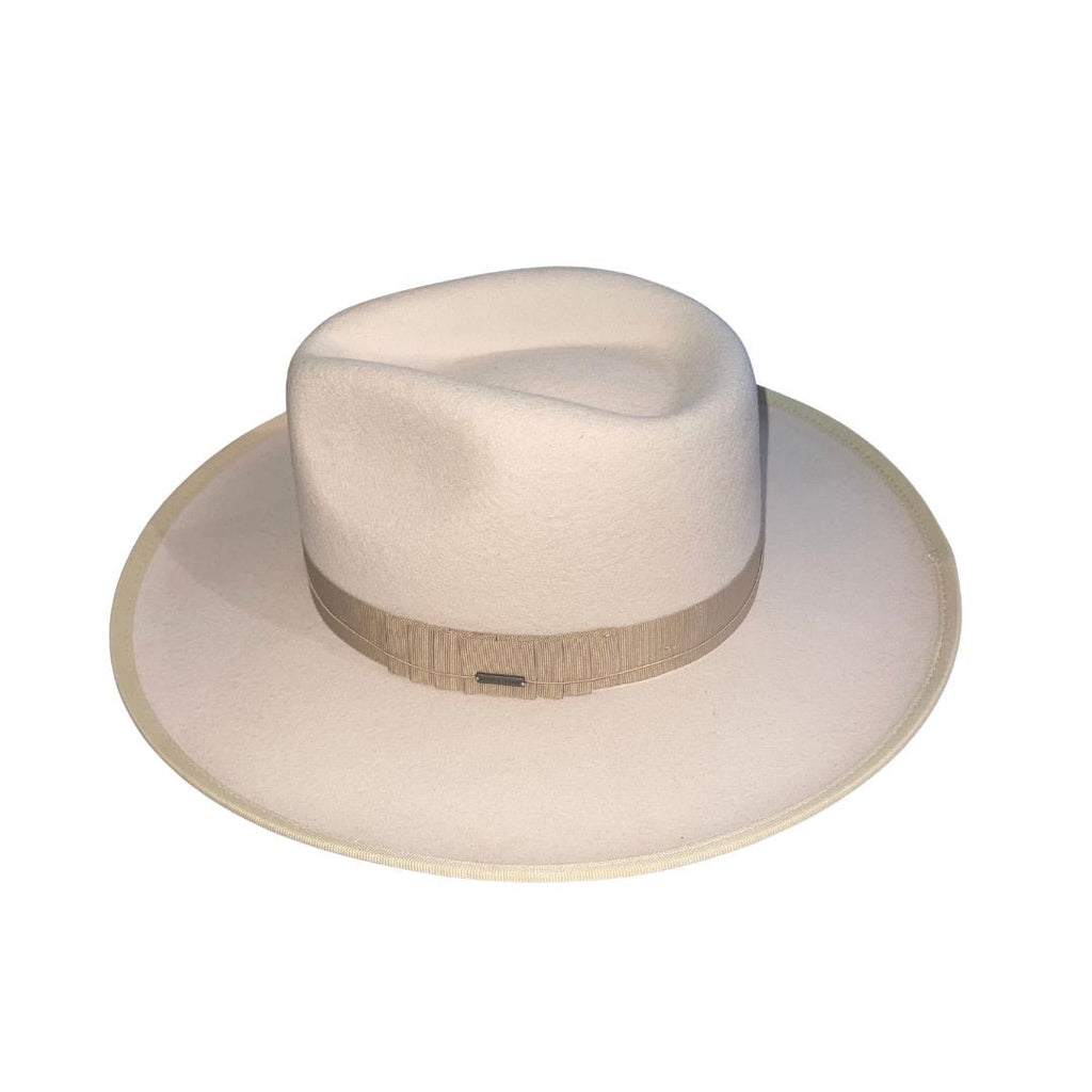 Brixton Reno Fedora Hat Adjustable Unisex Bone Sand Large 100% Australian Wool
