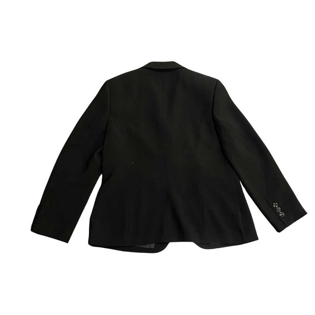 Basler Women's Black Blazer 3 Button Jacket 42 Career Office Professional Chic