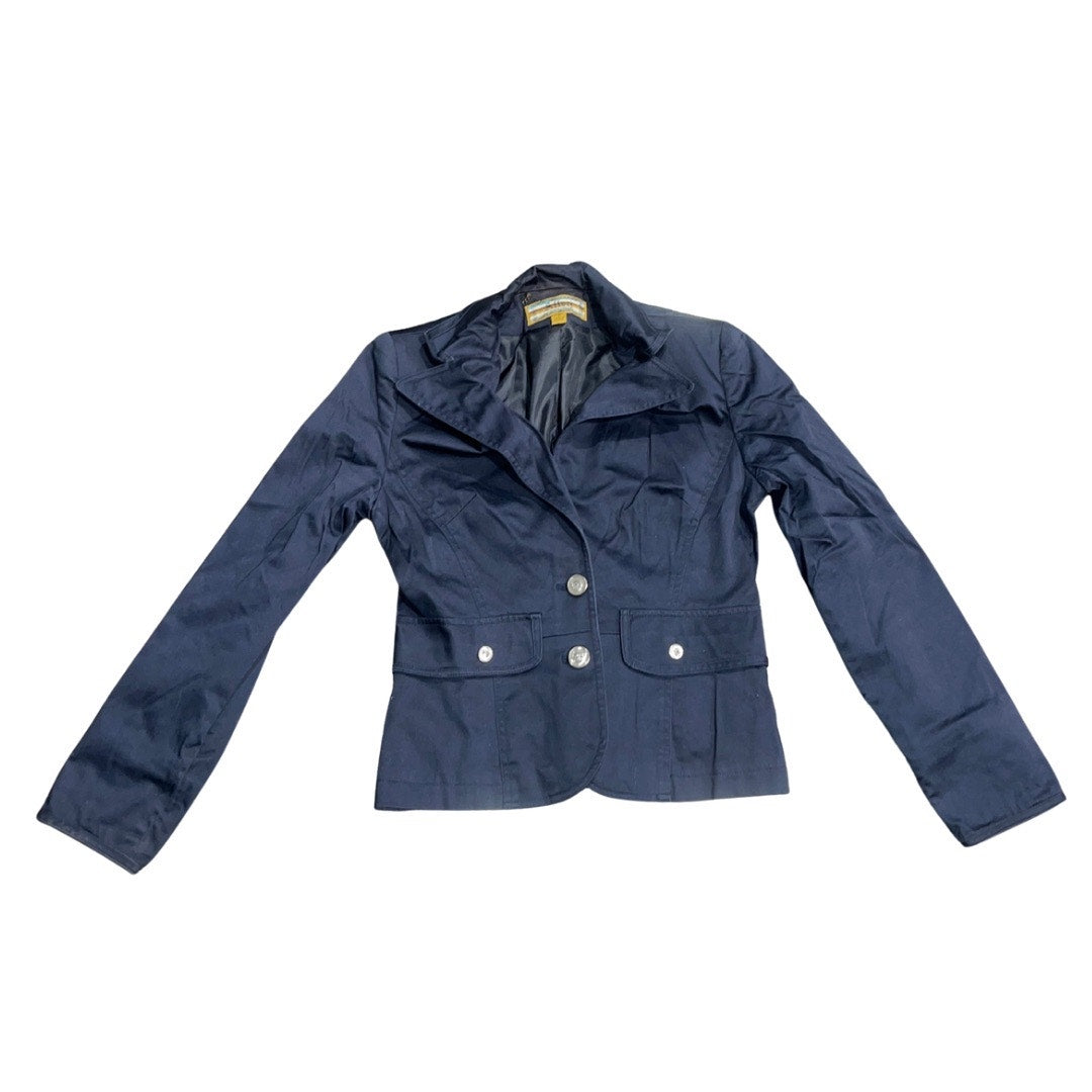 Allen by Allen Schwartz Blue Blazer Jacket SZ 2 Button Pockets Career Office VTG