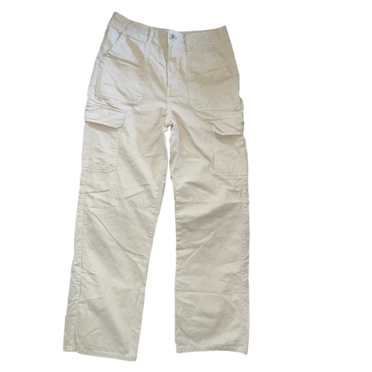 Zara Baggy Cargo Women Pants Relaxed Size 6 Straight Leg Utility Casual Y2K