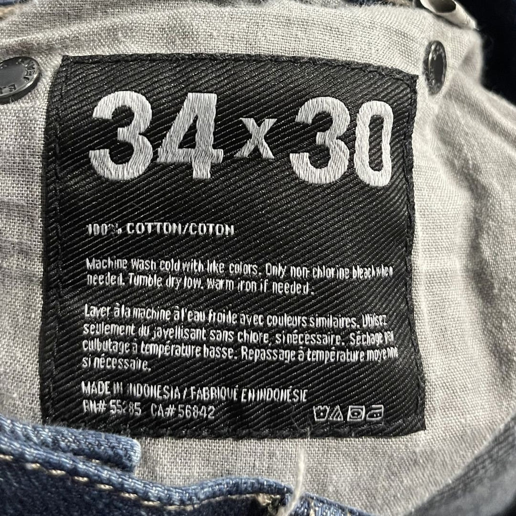 Express Blake Loose Fit Straight Leg Dark Wash Denim Jeans Size 34X30 Streetwear