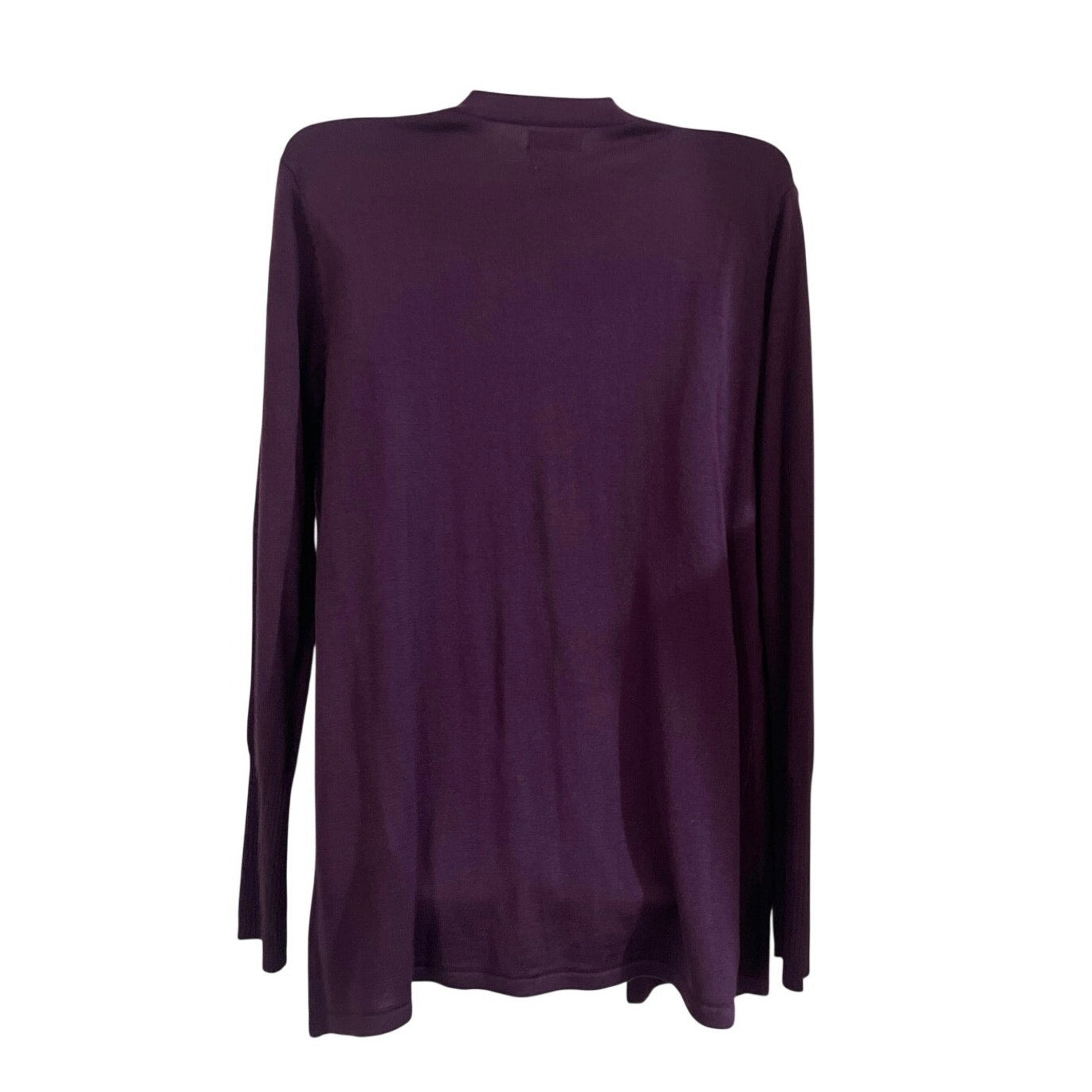 Van Heusen Open Front Purple Drape Cardigan Sweater Size Medium Casual Wear