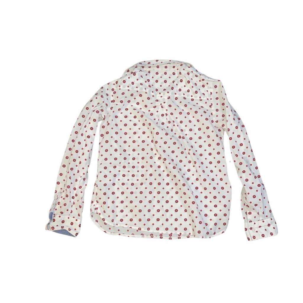 Tommy Hilfiger Long Sleeve 1/4 logo zip floral preppy academia size small