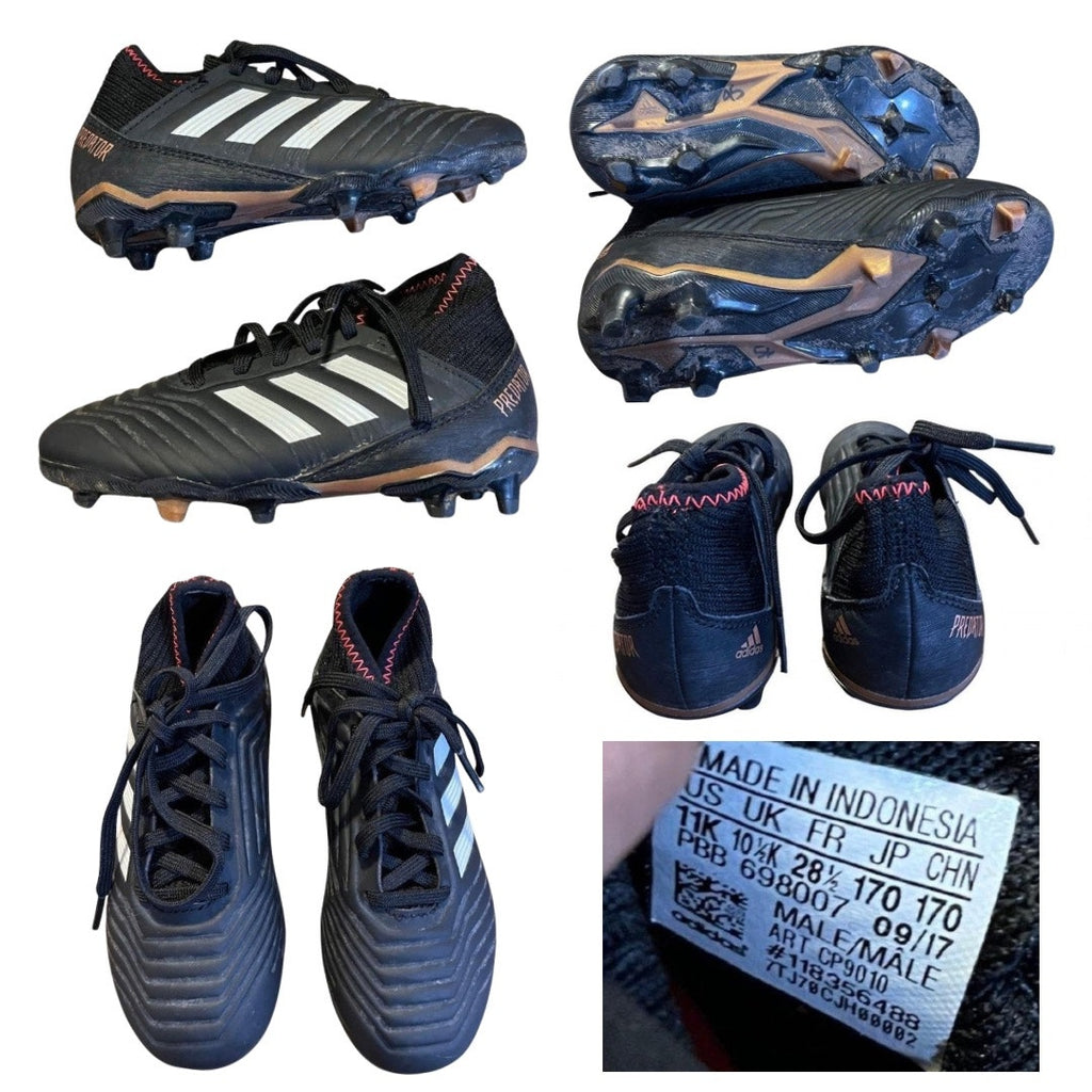 Adidas Predator Soccer Cleats 18.3 FG JR Black White Gold SZ 11 Sports Kidscore