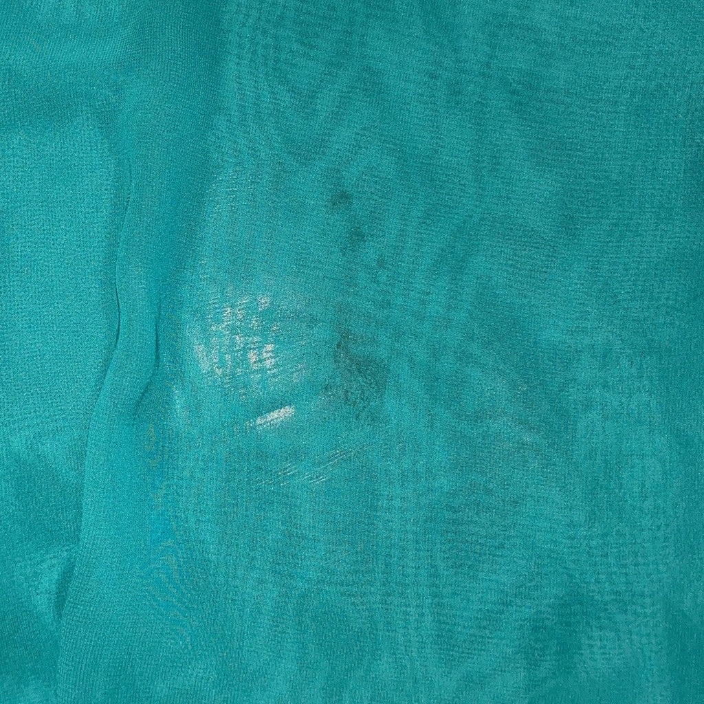 Bisou Bisou Sheer Caftan Flowy Top Teal Blouse Size Large Dolman Sleeve