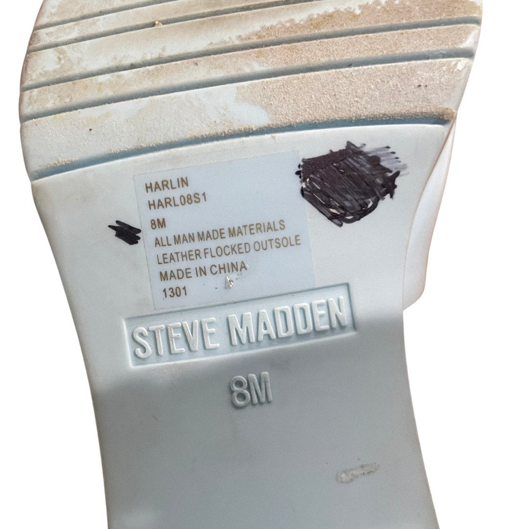 Steve Madden "Harlin" Jelly Block Heel Sandals Sky Blue Size 8 Open Toe Platform