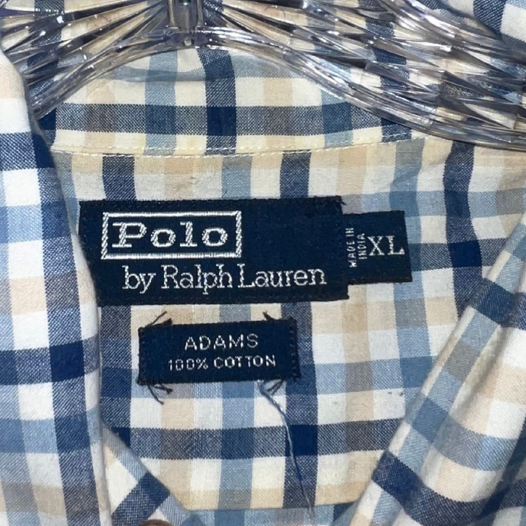 Polo Ralph Lauren Adams Short Sleeve Plaid Shirt Size XL Preppy Casual Nautical