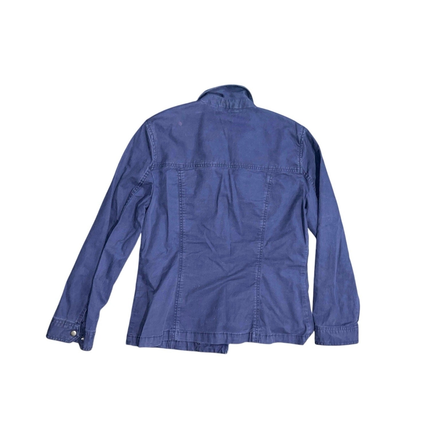 Gap Womens Snap Front Navy Chino Pocket Style Jacket Blazer Size Large Preppy