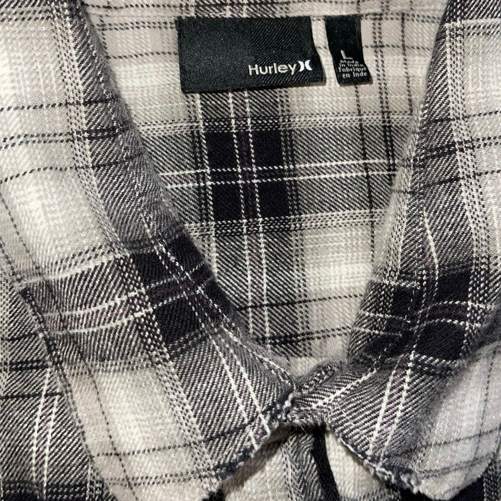 Hurley Classic Fit Flannel Plaid Long sleeve Shirt Size Large