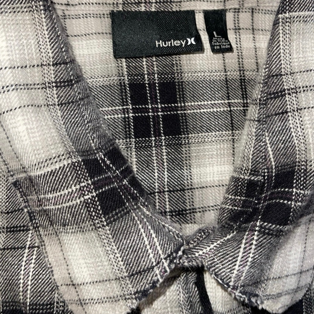 Hurley Classic Fit Flannel Plaid Long sleeve Shirt Size Large