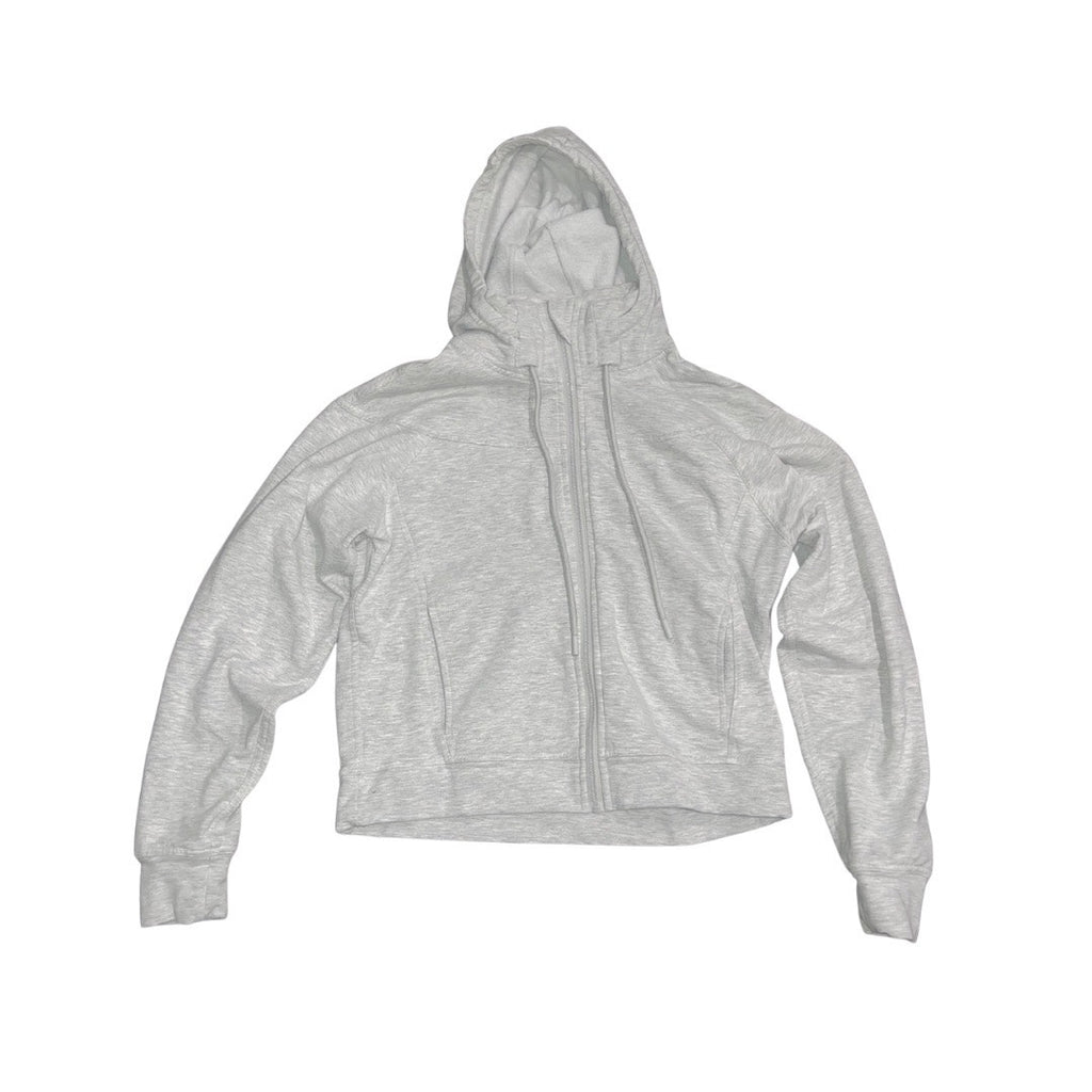 YOGALICIOUS Cropped Zip up Gray Hoodie Size Small Athletic Loungewear Comfy