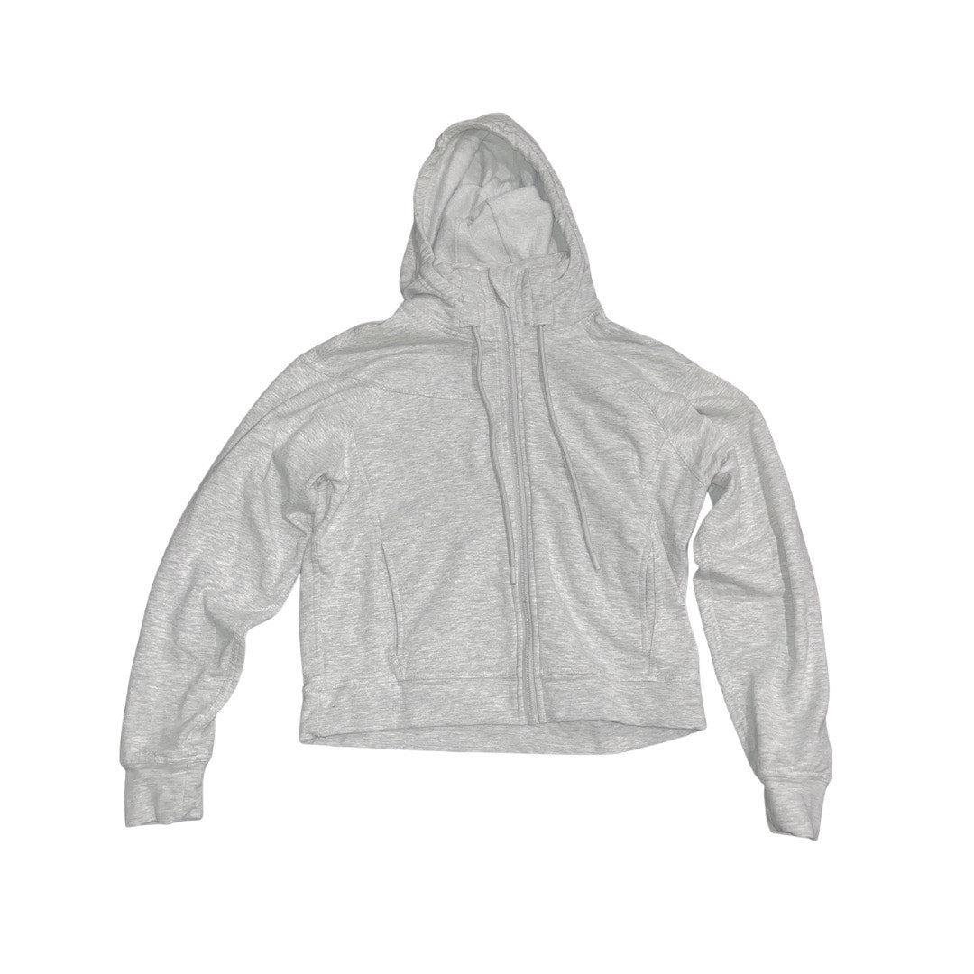 YOGALICIOUS Cropped Zip up Gray Hoodie Size Small Athletic Loungewear Comfy