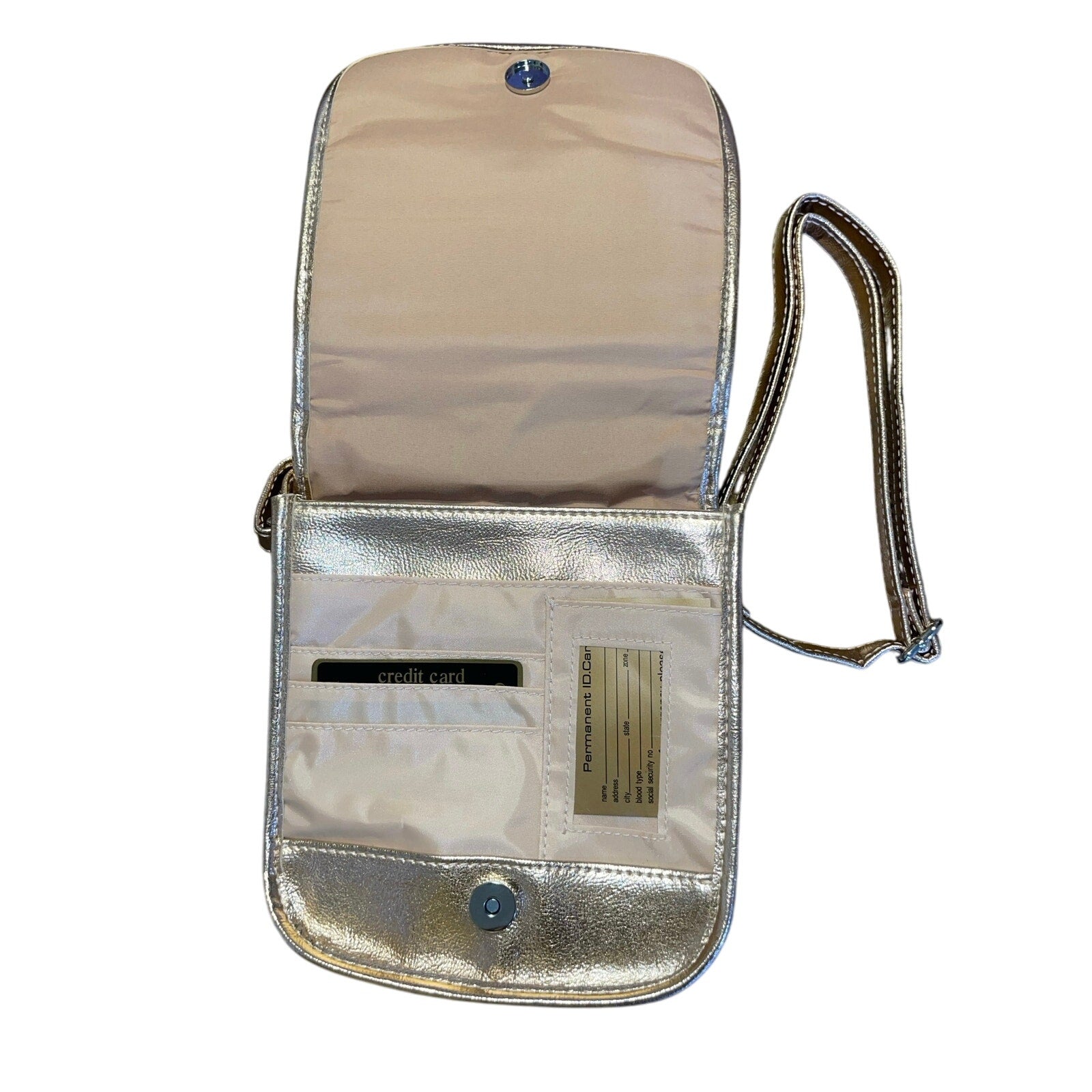Unionbay Metallic Rose Gold Crossbody Bag Purse NWT Organizer