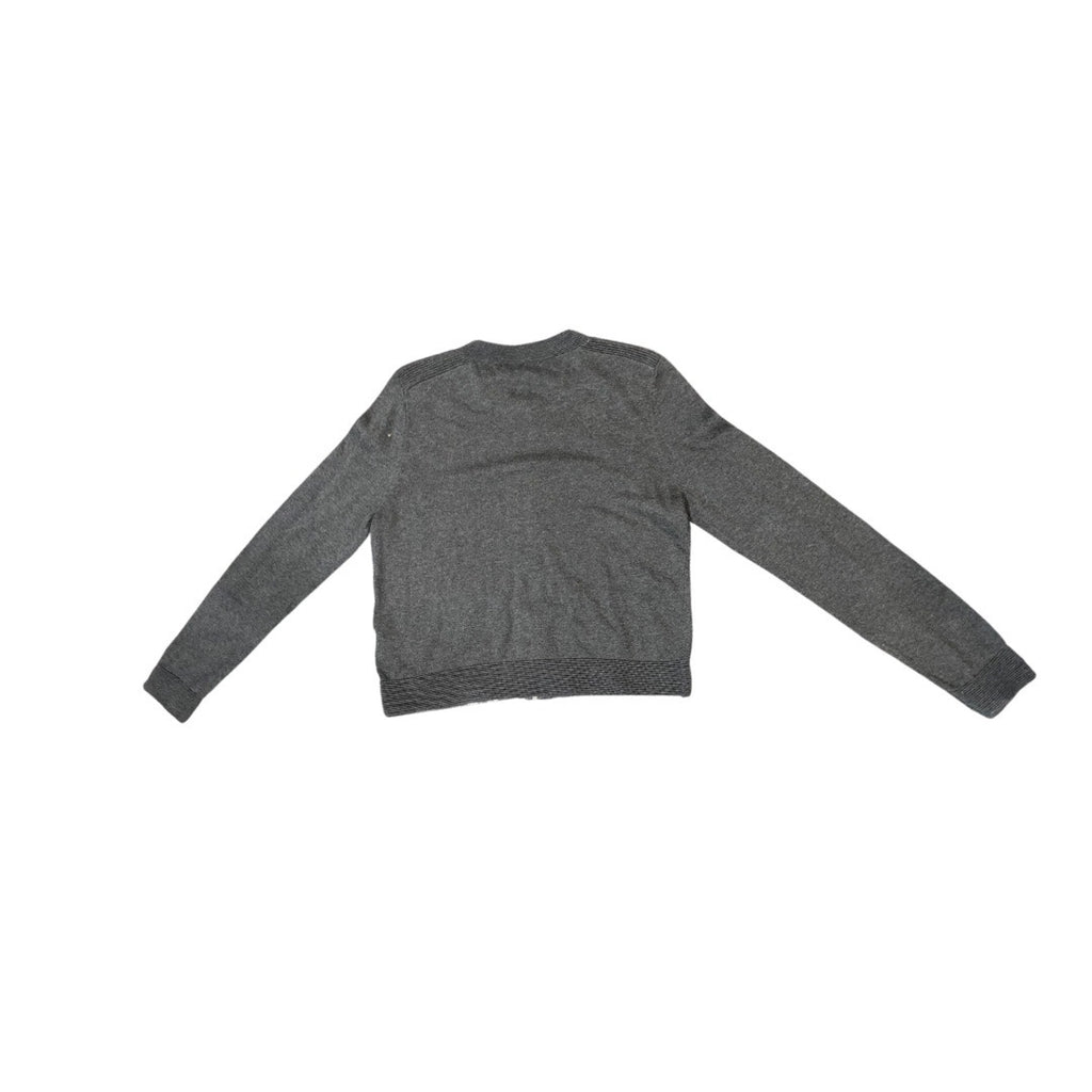Banana Republic Gray Full Zip Front Cardigan Sweater Size Medium Preppy Casual