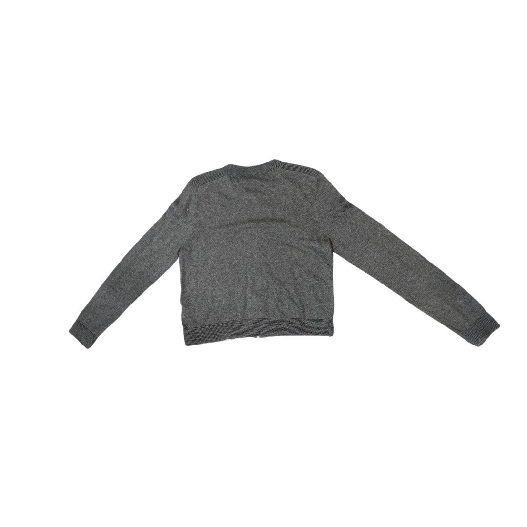 Banana Republic Gray Full Zip Front Cardigan Sweater Size Medium Preppy Casual