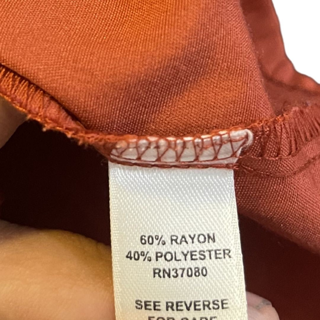 CATO women Burnt Orange Sleeveless Button up Shirt Plus Size 22/24 Casual Chic