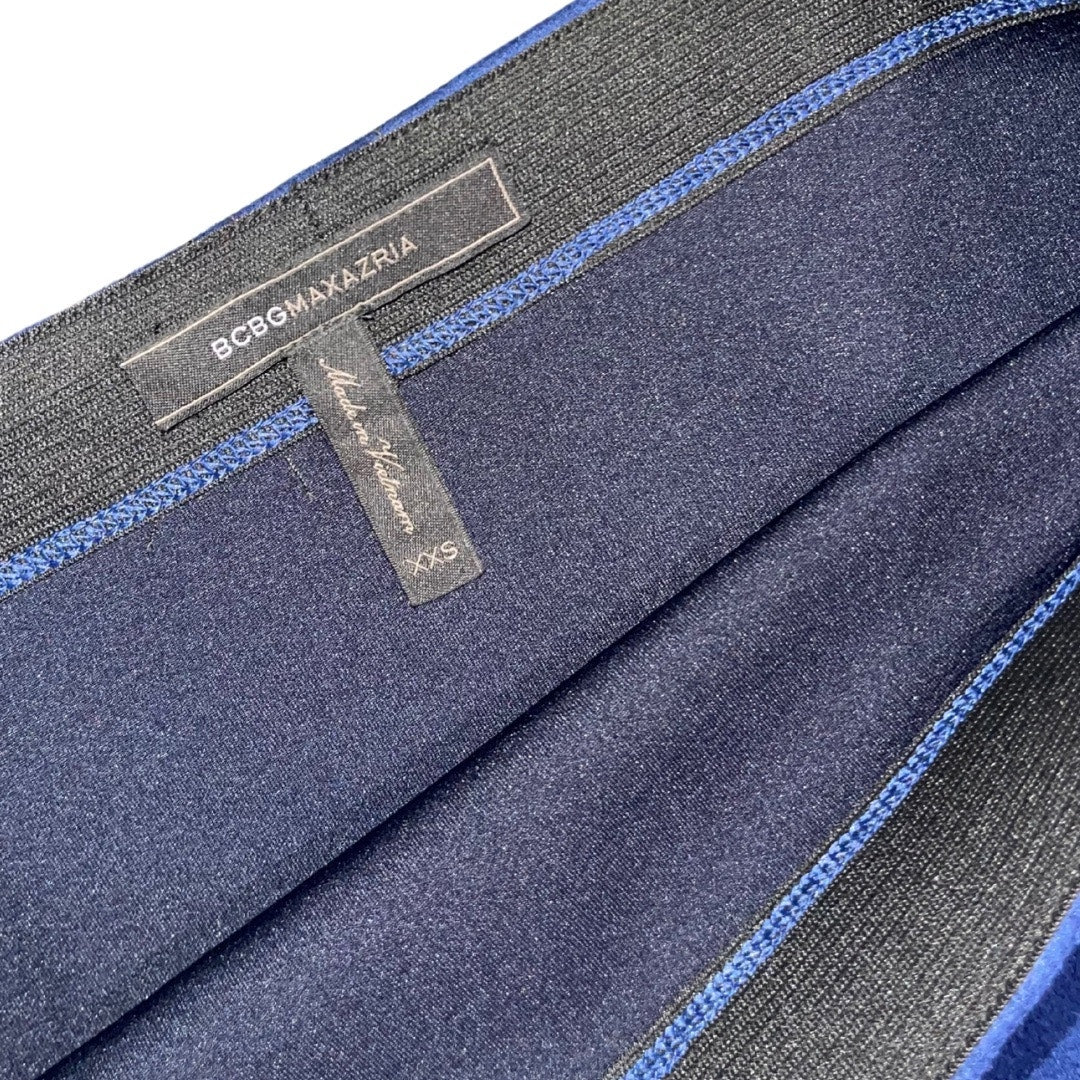 BCBGMAXAZRIA Pencil Skirt Faux Suede type Blue Career Workwear Size XXS