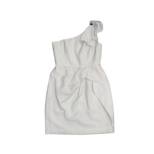 BCBGMAXAZRIA Dress Silver Audrey one shoulder mini dress prom wedding size 6