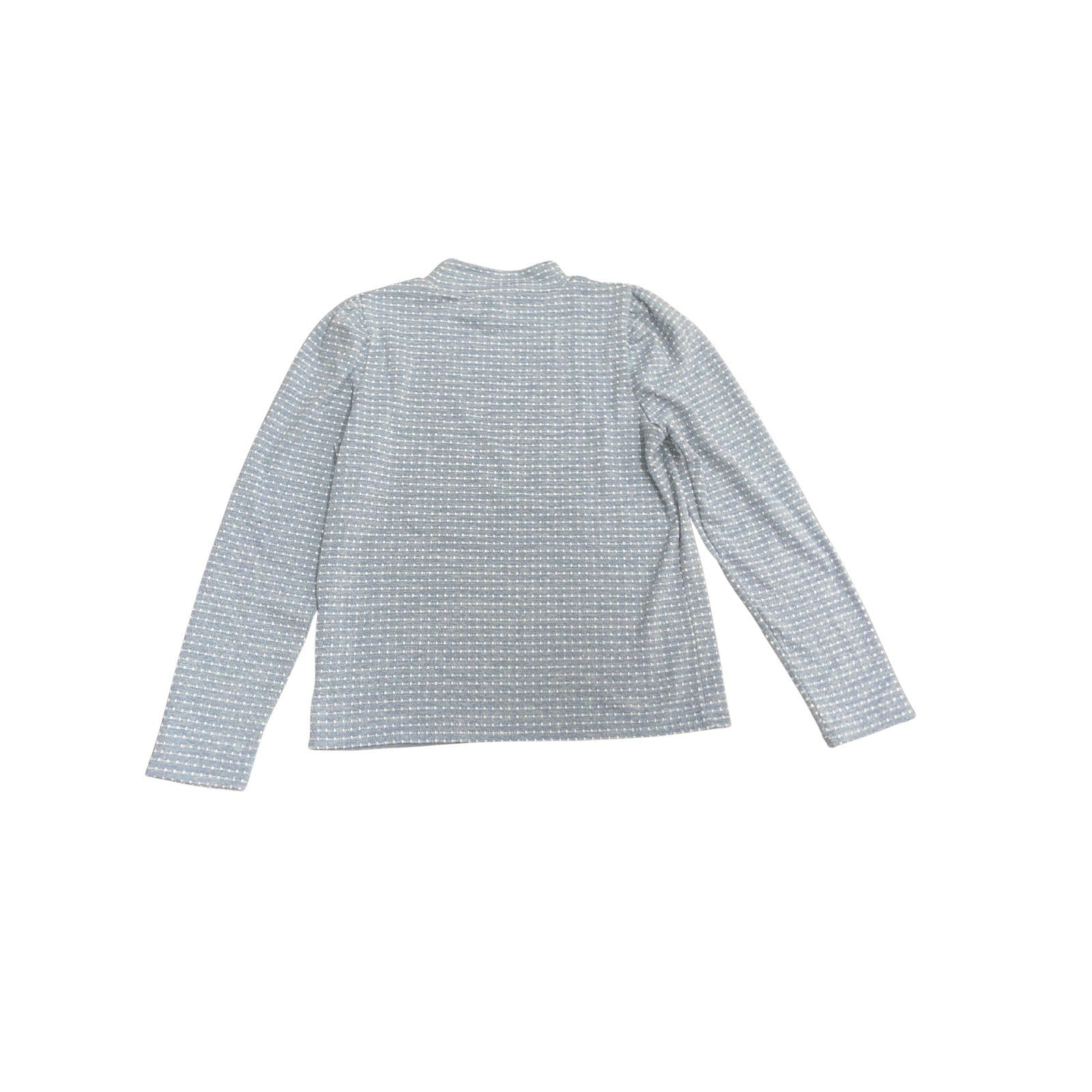 Madewell Jacquard Puff Sleeve Mockneck Top SZ M Texture Knit Vintage Inspired