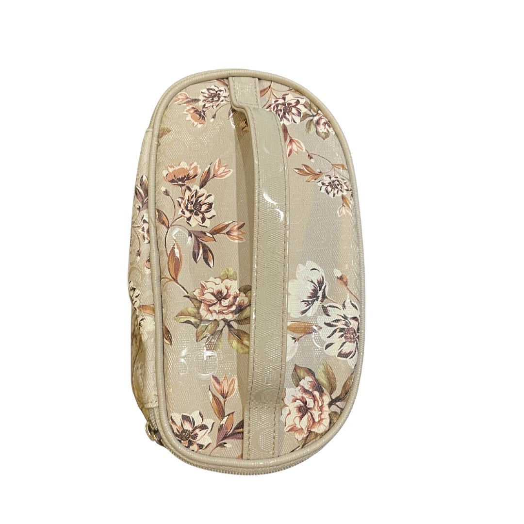 Guess Floral Travel Cosmetic Makeup Bag Zip Around Top Handle Bohemian Botanical
