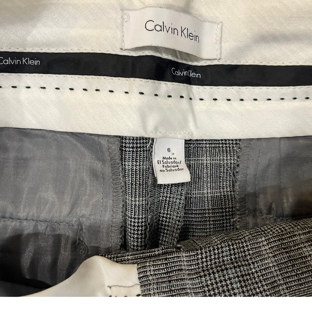 Calvin Klein Women Plaid Dress Slacks Trousers Size 6 Career Office Academia