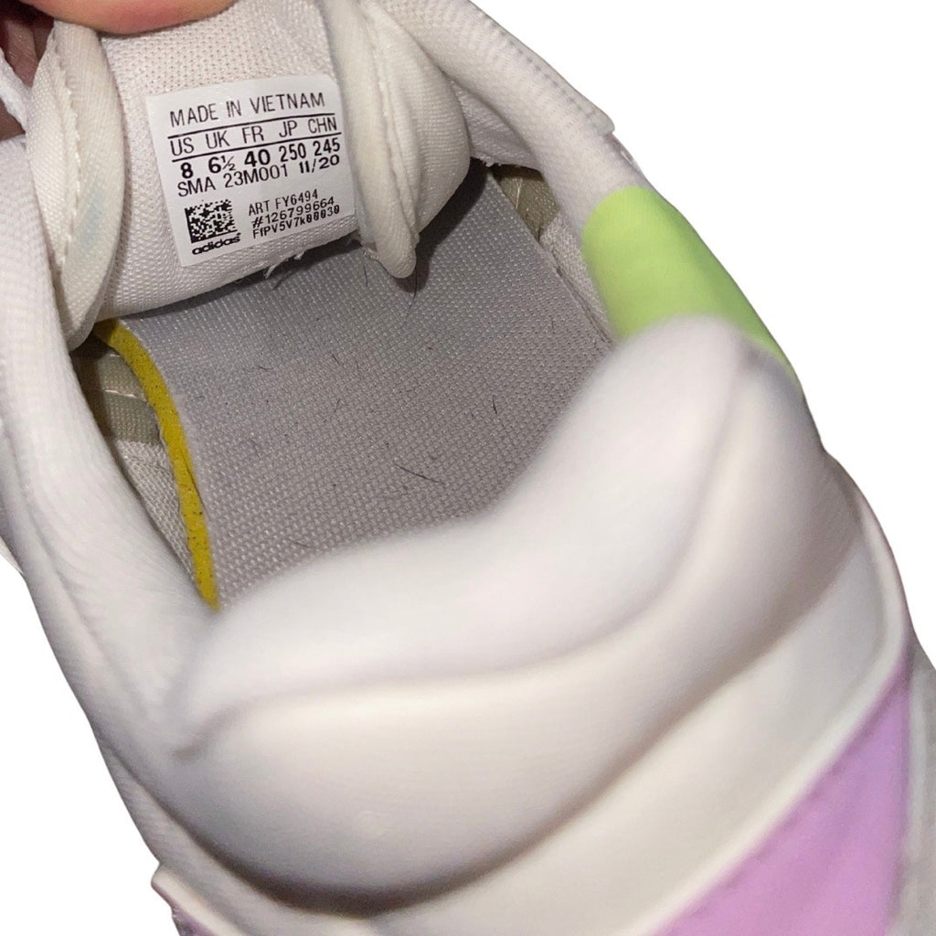 Adidas Women Retrorun Size 8 White Running Shoes Athletic Sneakers Comfort