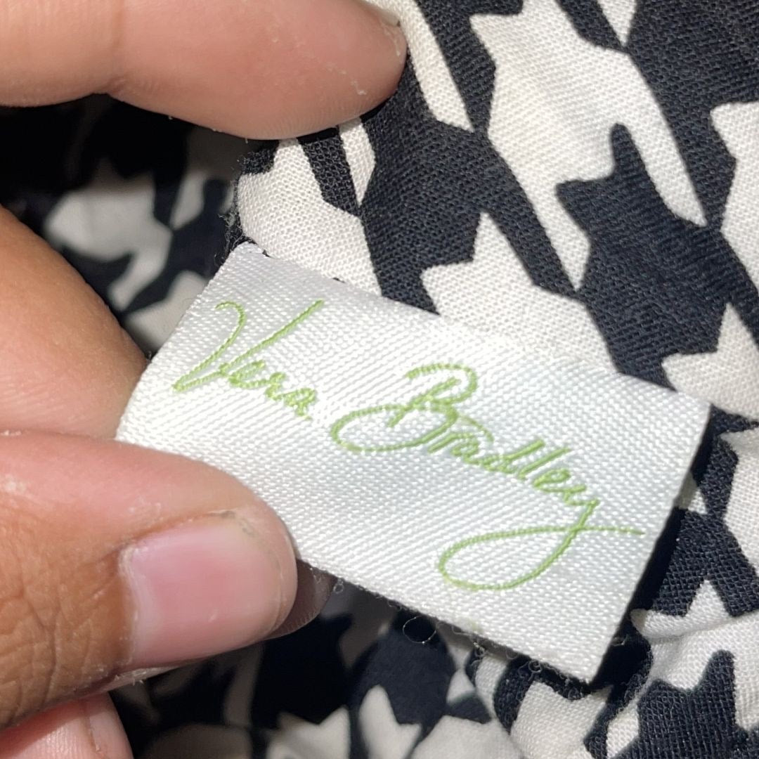 Vera Bradley Glenna Satchel Quilted White Black Paisley Shoulder Handbag Tote