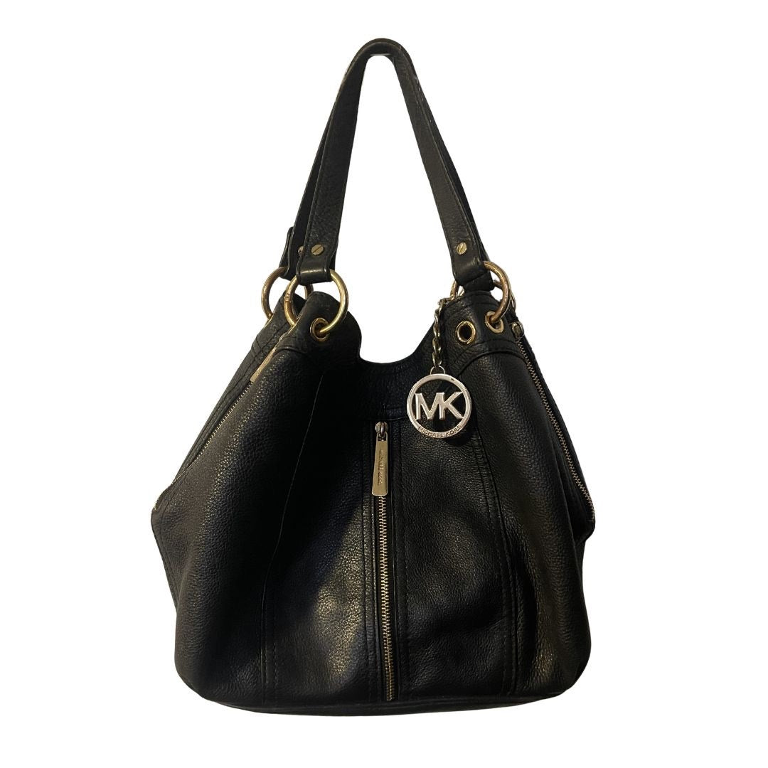 Michael Kors Moxley Hobo Pebbled Leather Shoulder Handbag Slouchy Boho Chic