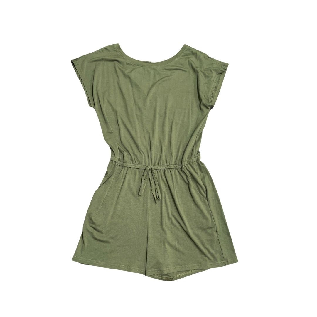 Women Jumpsuit Romper Army Green Off the Shoulder Size Medium Casual Summer