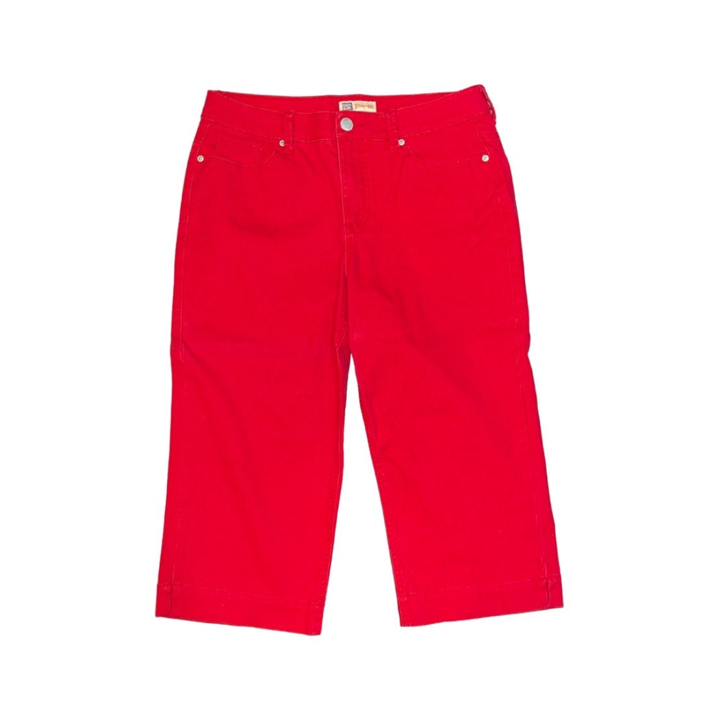 Faded Glory Women Capris Jean Red Pants Stretch Missy Size 8 Y2K 90s