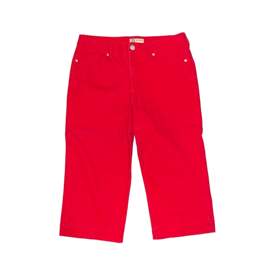 Faded Glory Women Capris Jean Red Pants Stretch Missy Size 8 Y2K 90s