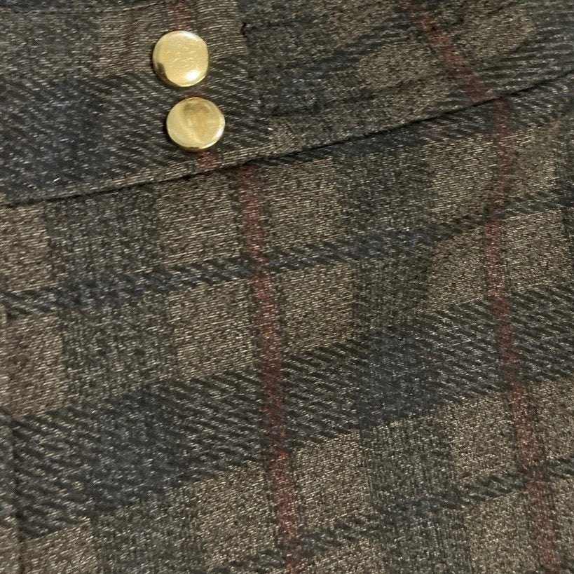 Zac & Rachel Skinny Ankle Plaid Pull On Slim Fit Pants SZ S Preppy Academia