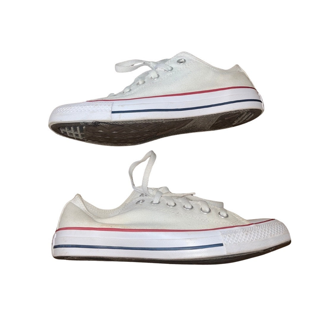 Converse Chuck Taylor All Star Low Top Sneakers Shoes White Canvas Women SZ 8