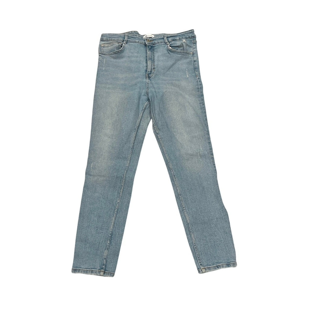Zara Light Wash Skinny High Waisted Denim Jeans SZ 14 Casual Streetwear