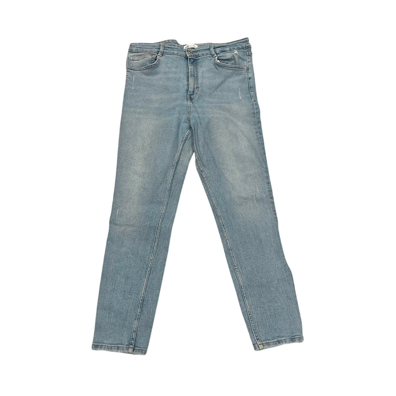 Zara Light Wash Skinny High Waisted Denim Jeans SZ 14 Casual Streetwear