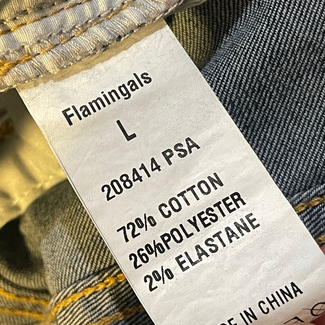 Flamingals straight leg boyfriend jeans mid waisted bootcut size large dark blue