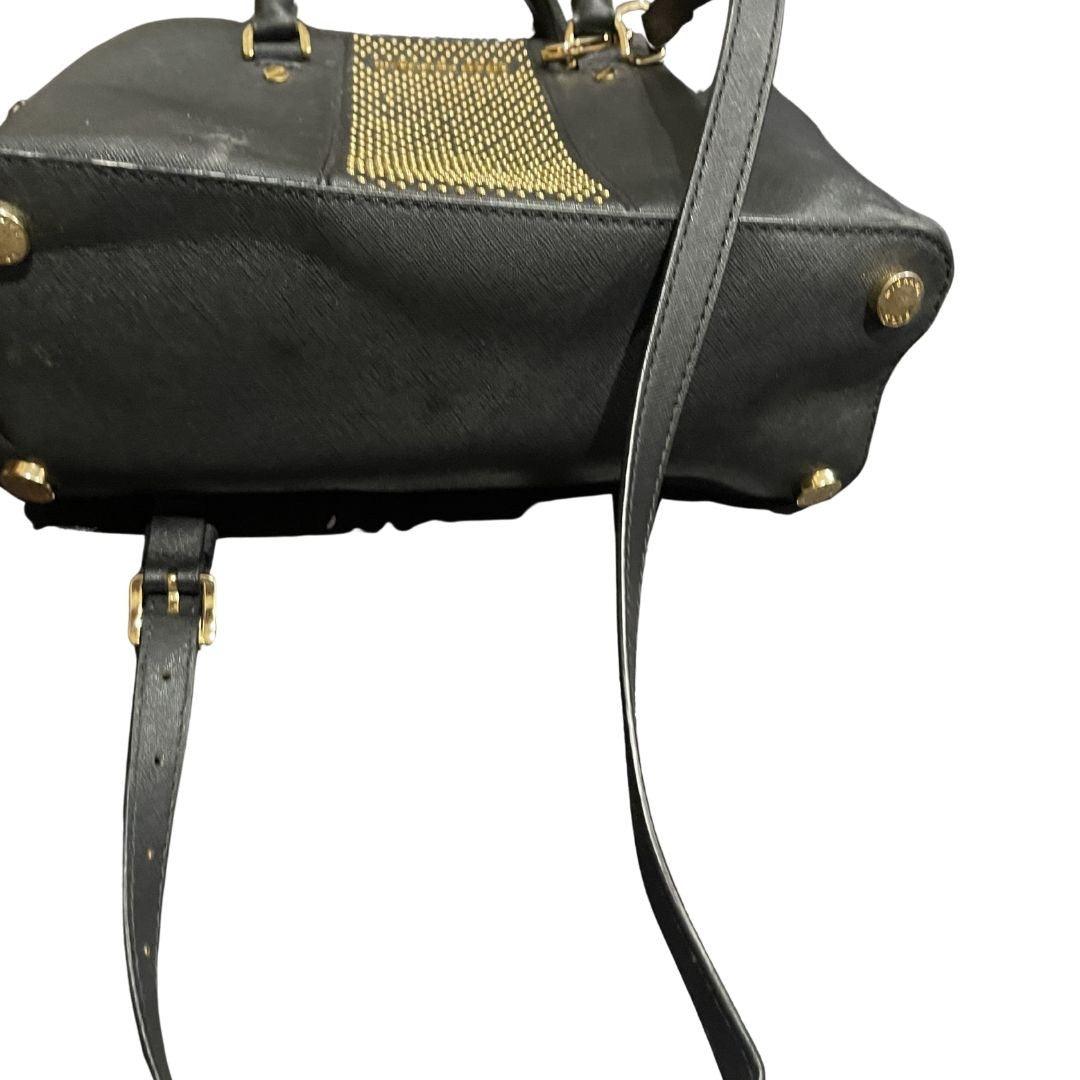 Michael Kors Cindy Gold Tone Studded Dome Leather Bag Crossbody Y2K Chic 2000s