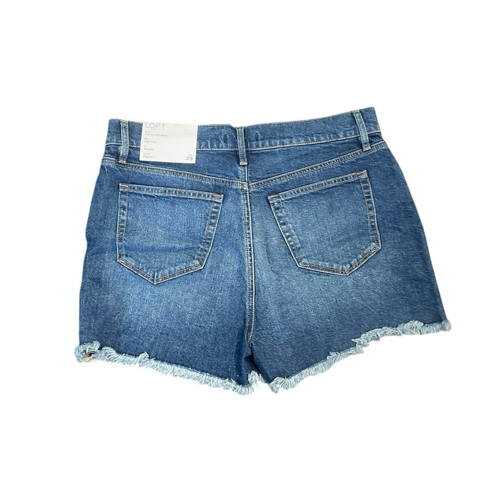 Loft the Cut off Denim Jean High Rise Short 29 Regular Fit NWT Casual Streetwear