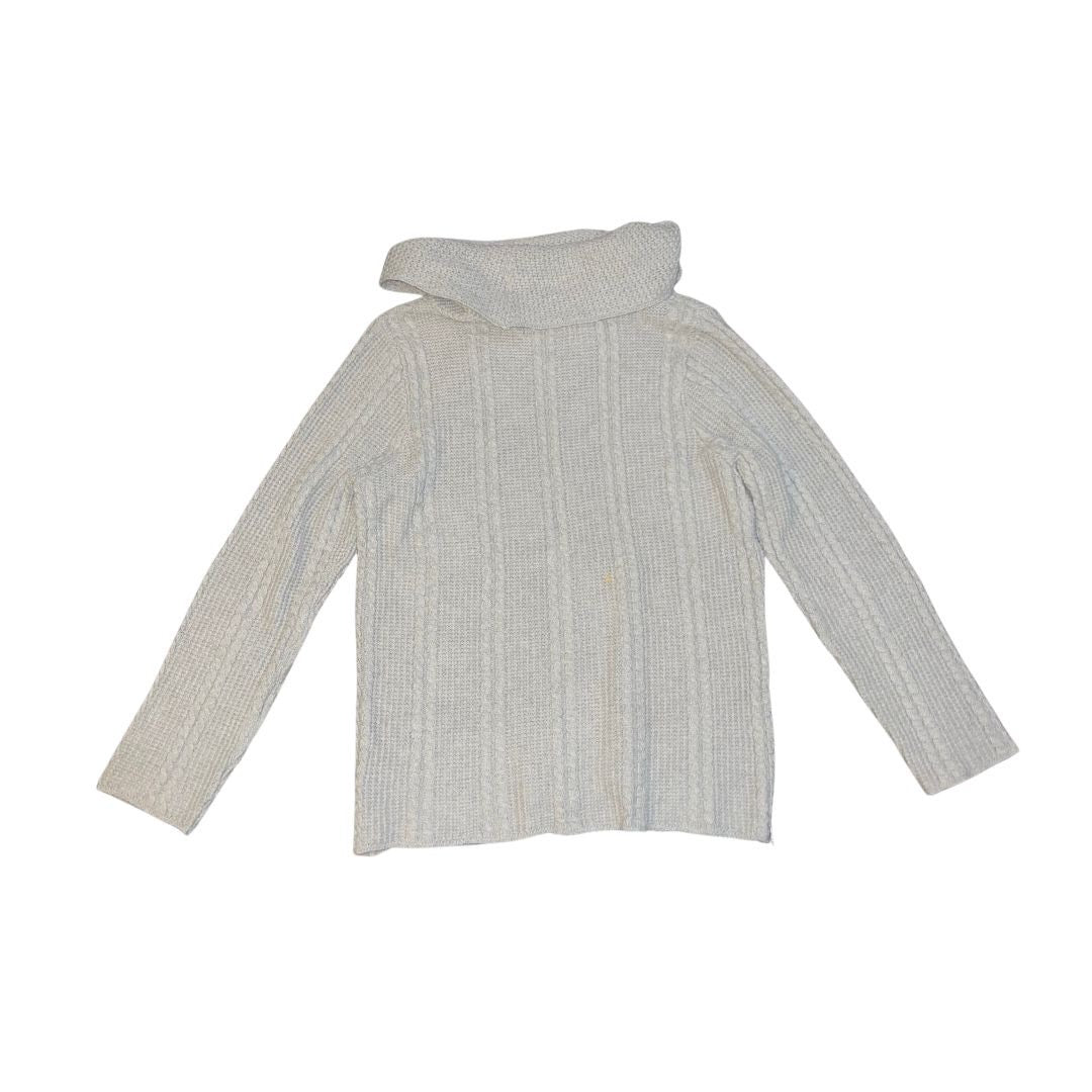 Jeanne Pierre Chunky Knit Turtle Cowl Neck Sweater Gray Size XL 100% Cotton