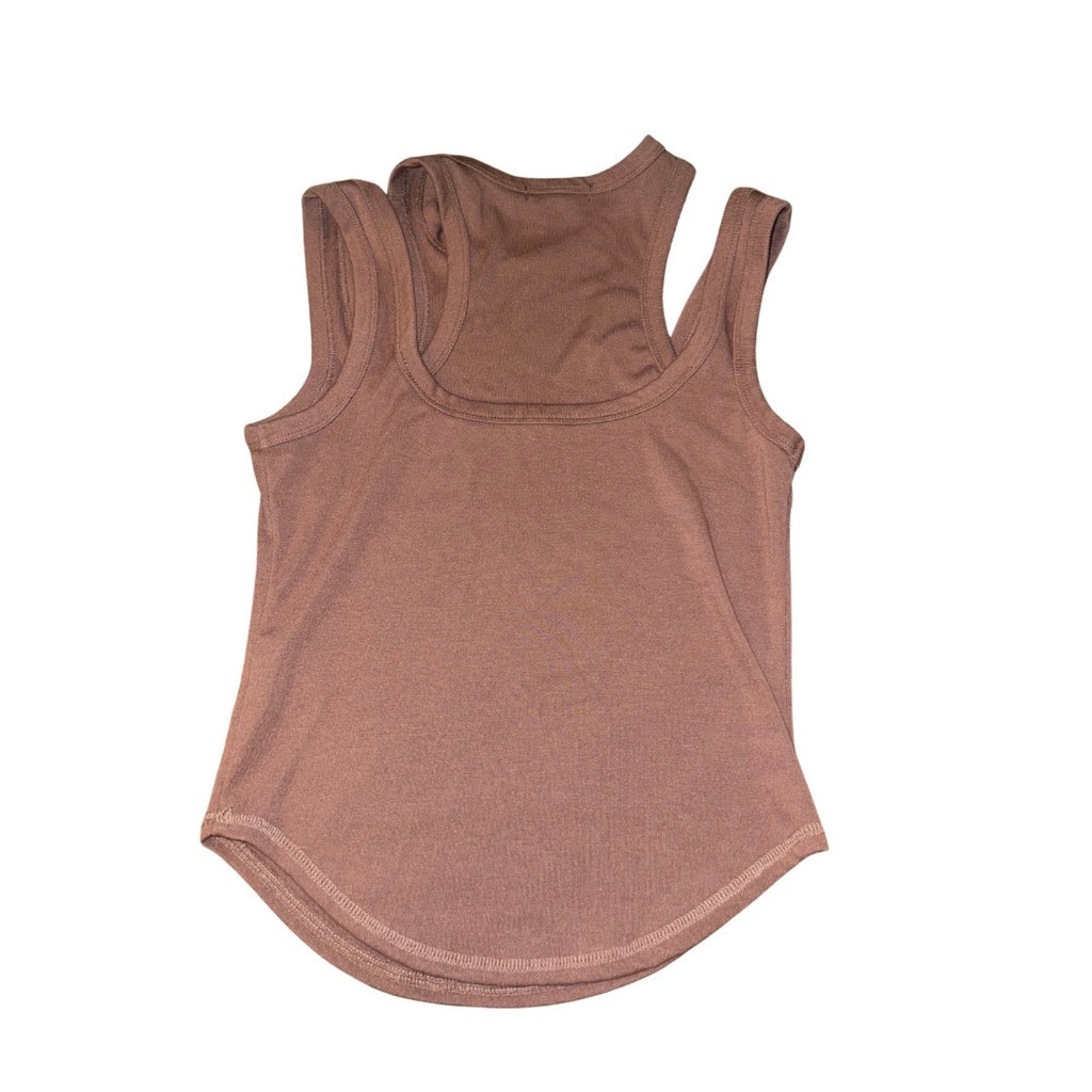 Forever 21 Clean Slate Ribbed Tank Top Mauve Size Large Layered Y2K