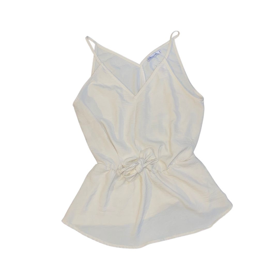 Culture Code Y2K V-neck Babydoll Camisole Top Cinche Tie Waist Size Medium cream