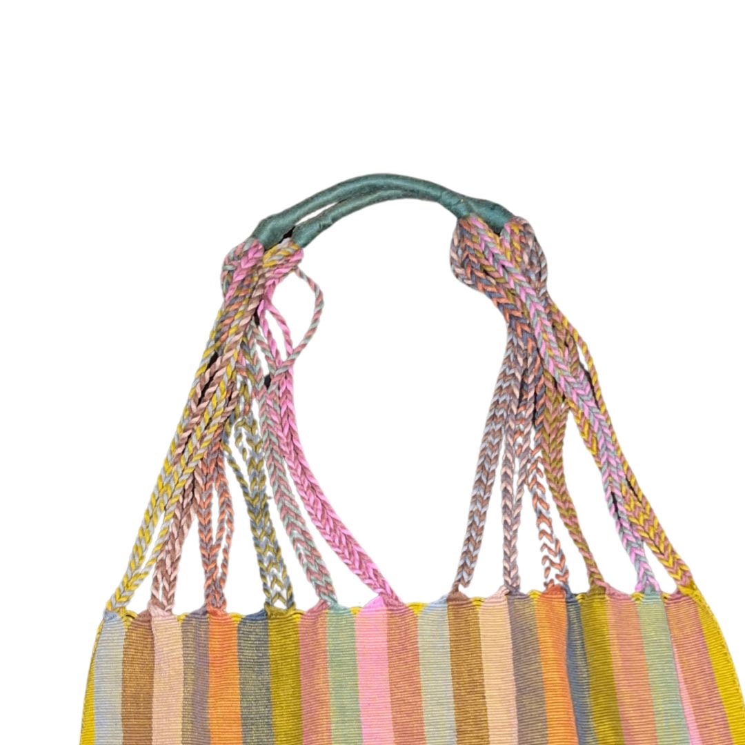 Knitted Mexican Oaxacan Handbag Tote Carry all Woven Bag Artisan Market