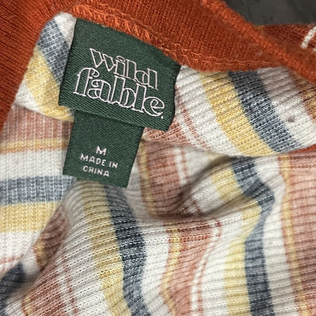 Wild Fable Multicolor Striped Ribbed Jumpsuit Retro 70's Festival Hippie Boho