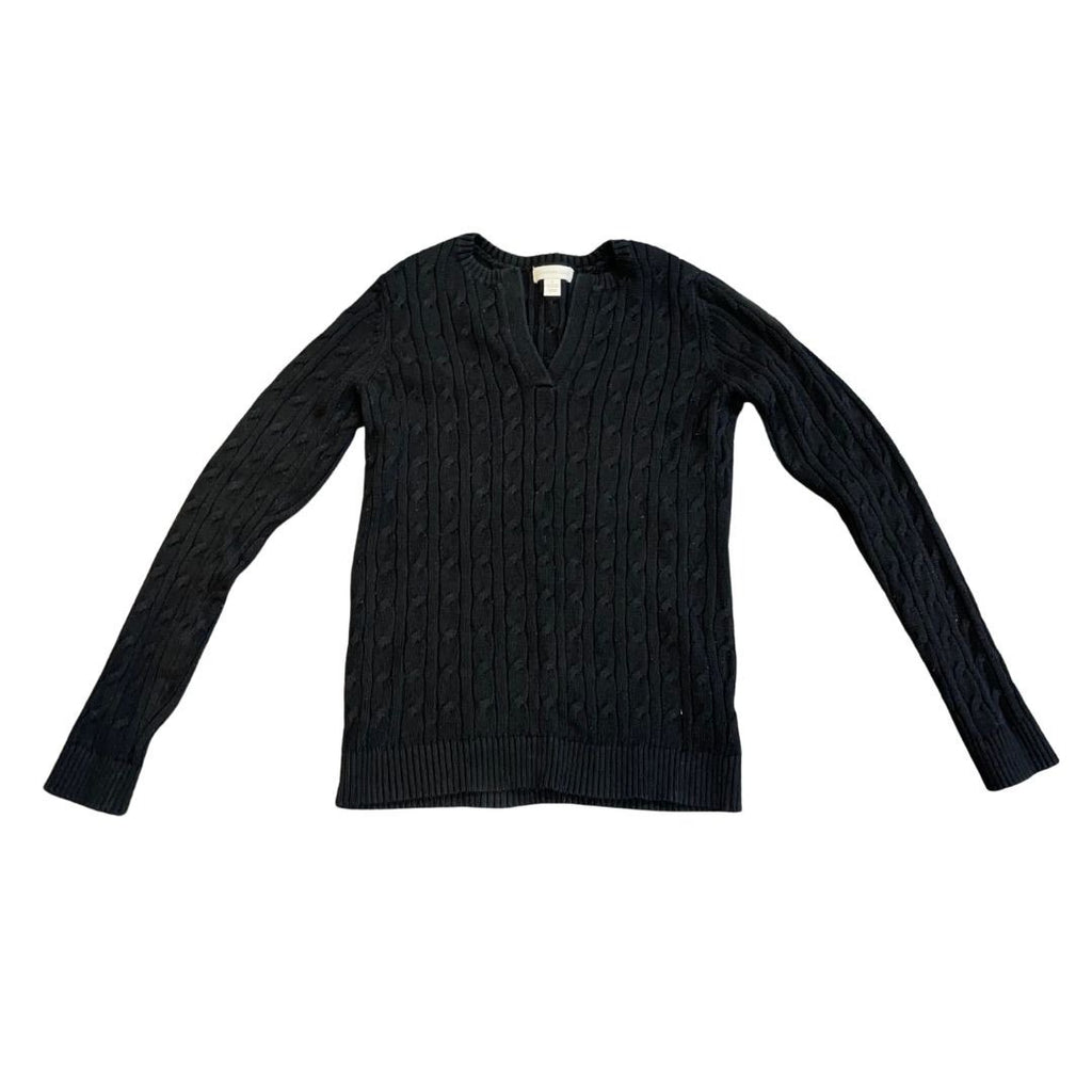Charter Club Cable Knit Pullover Sweater Size Small Fall Winter Cotton Preppy