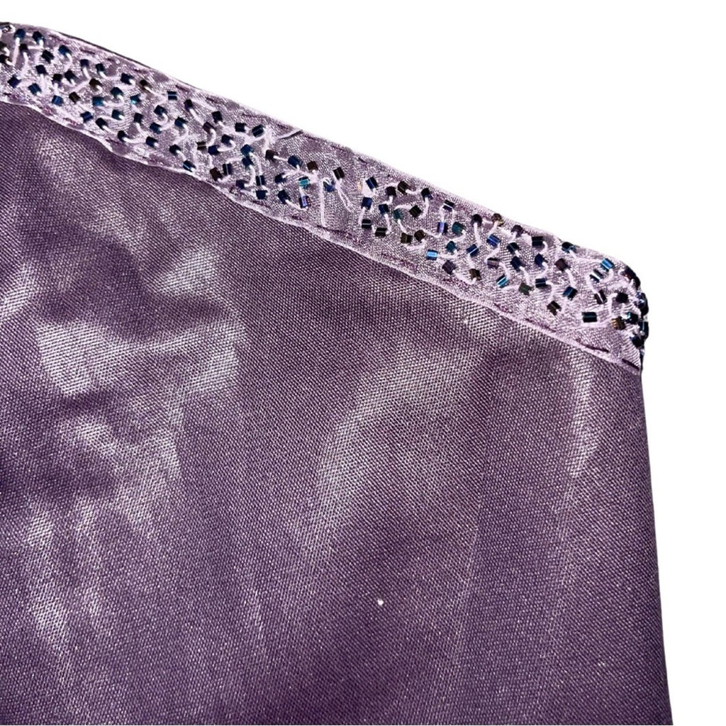Purple Corset Top Strapless Hook and eye closure sequence trim Size XS Y2K Goth