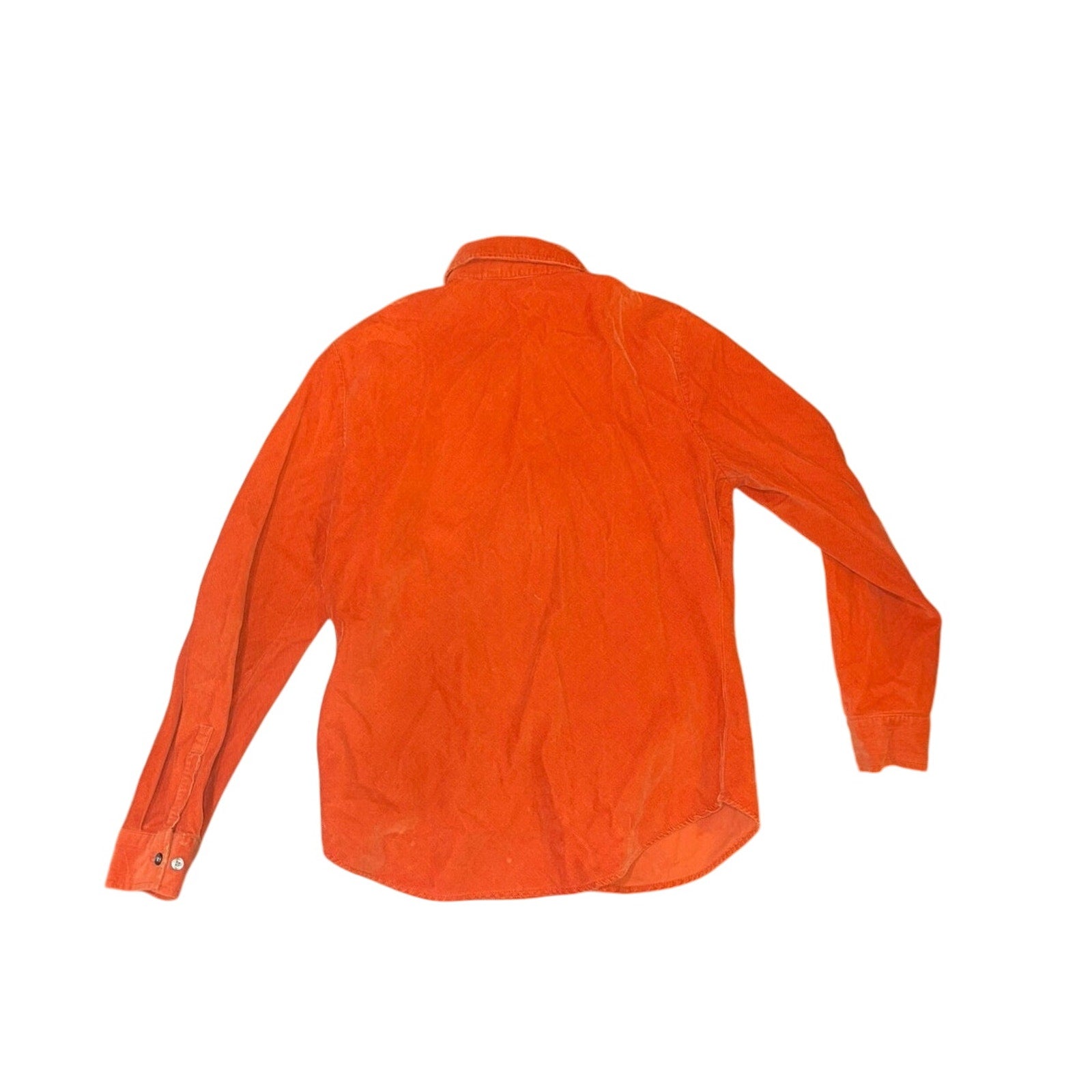 Vintage Eddie Bauer Women's Button up collar long sleeve orange corduroy