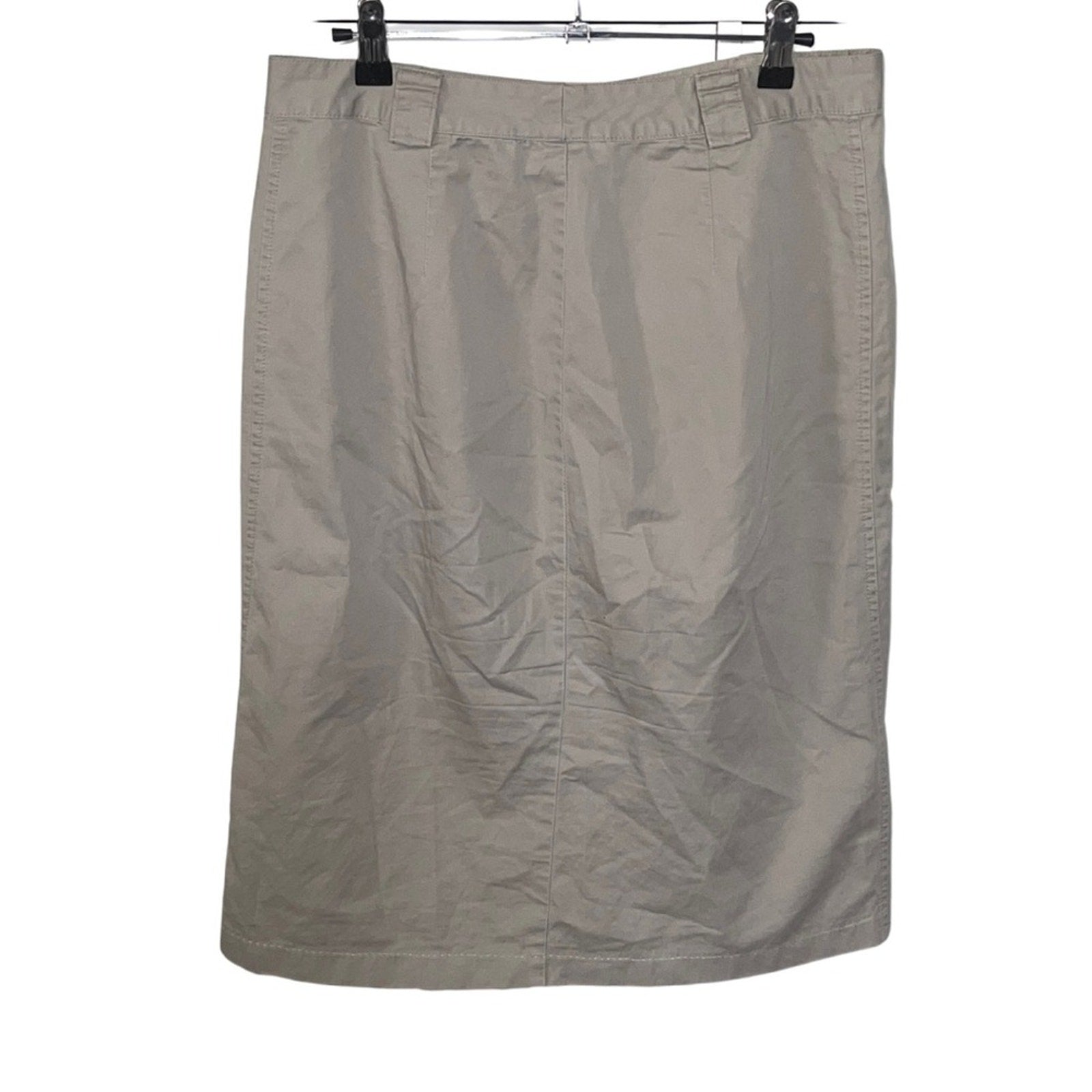 Gap Khakis Straight Cargo Pockets Midi Skirt Button up Size 8 Utility Safari
