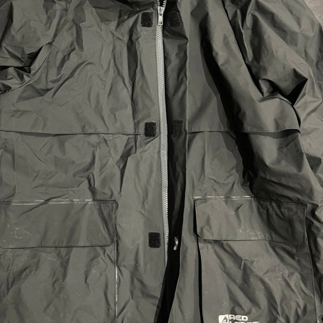 Red Ledge Men's Hood Rain Jacket Outdoor Hiking Waterproof Size Medium