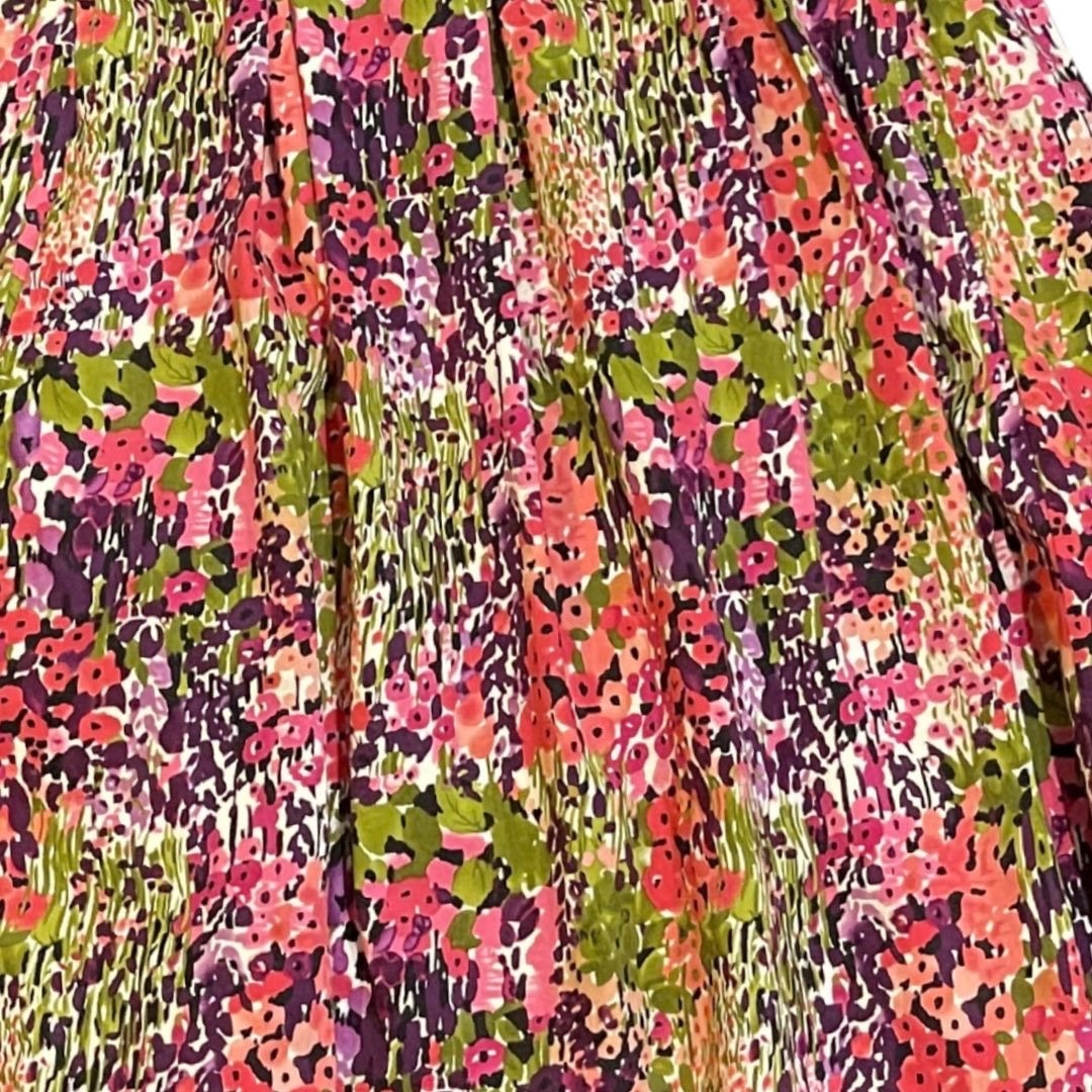 Nine West Sleeveless Floral Print Fit Flare Dress Pleated Skirt 2 Spring Brunch